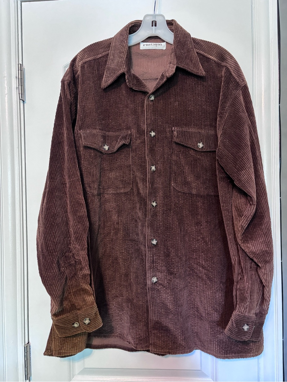 Vintage Rustique Corduroy Button-Up Shirt Jacket in Deep Brown 100% cotton Med